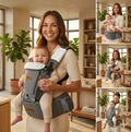 9-in-1 baby carrier with lumbar support hip seat all season ASTM certified ergonomic USA