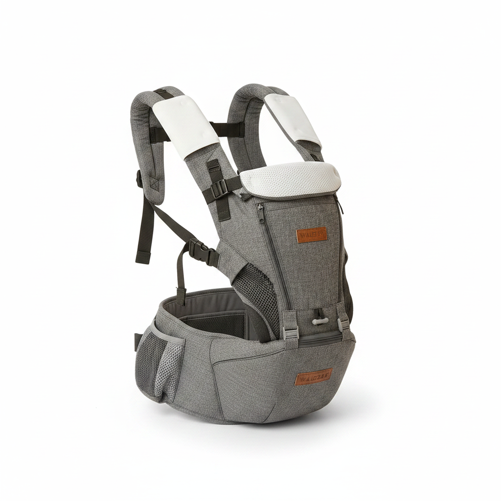 BabyCarryUS 9-in-1 Baby Carrier with Lumbar Support | Hip Seat | Safety Certified | All Seasons